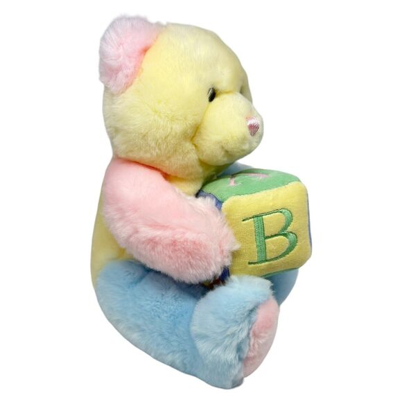 AURORA Baby Pastel Teddy Bear With Musical ABC Song Block Plush Stuffed Animal - Picture 2 of 8